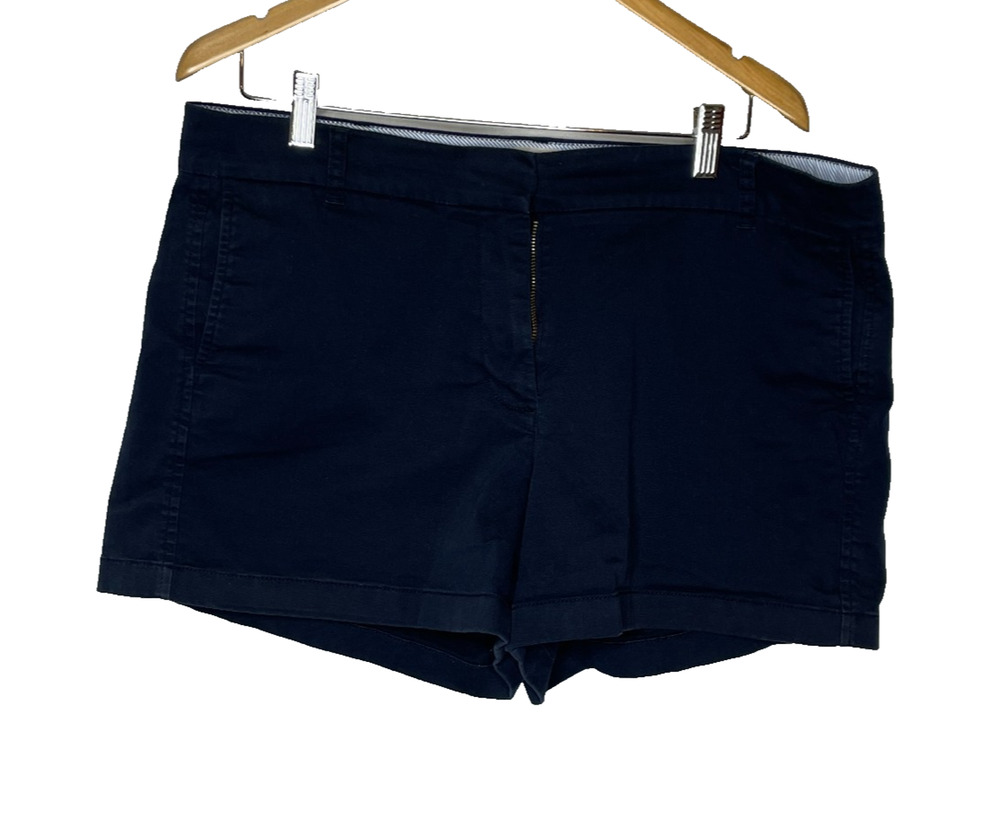 Women's 14 J.Crew Navy Blue Cotton Blend Chino Shorts